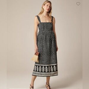 NWT JCREW Squareneck midi dress in block print